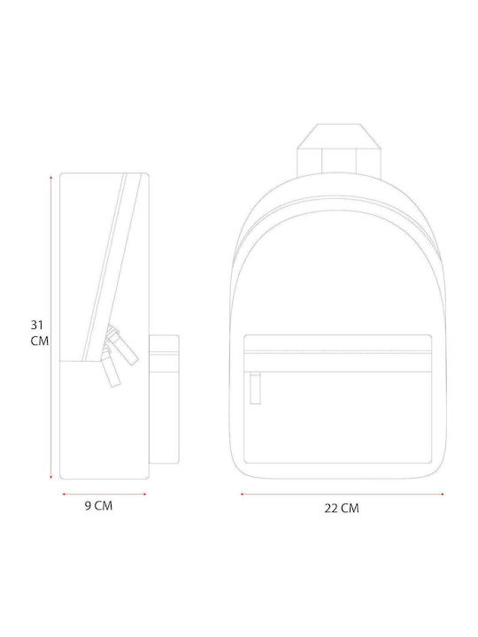 Vintage Lovers School Backpack For Elementary Beige 22 x 9 x 31cm