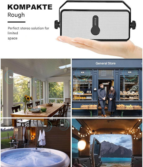 Set 2 Boxe de Instalare Inwa Pentru Exterior Bluetooth Rezistente La Apă Rezistente La Intemperii Boxe Audio Montate Pe Perete Sincronizare Nelimitată Multi-boxe 17x10x6 Cm Telefon Amazon Echo Dot Conectivitate Terasă Grădină Foișor Piscină Negru