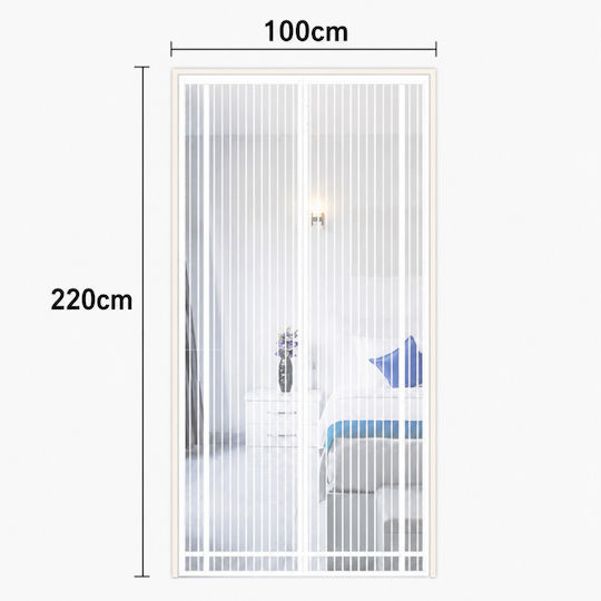 ForHome Moskitonetz Tür mit Magnetverschluss Weiß 220x100cm
