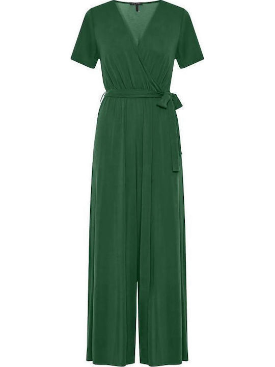 Women's Short-sleeved One-piece Suit Forest Green