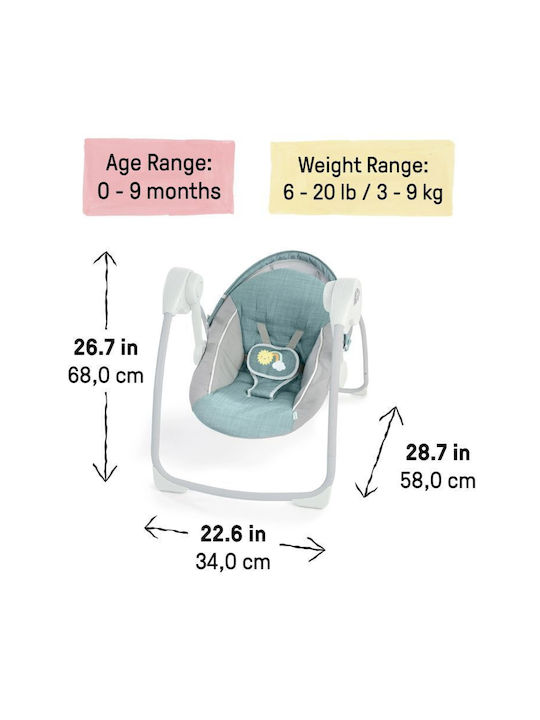 Ingenuity Electric Baby Bouncer Swing with Music for Child up to 9kg