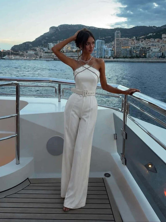 Damen Jumpsuit Weiß / Off-White