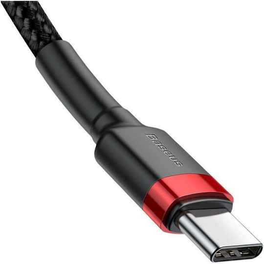 Baseus Cafule Braided USB 2.0 Cable USB-C male - USB-C 60W PD Μαύρο 2m CATKLF-H91