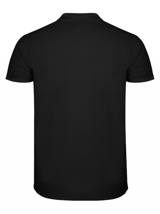 Roly Short Sleeve Polo Shirt Star 100% Cotton Black 5.464-black312 Roly Short Sleeve Polo Shirt Star 100% Cotton Black 5.464-black312