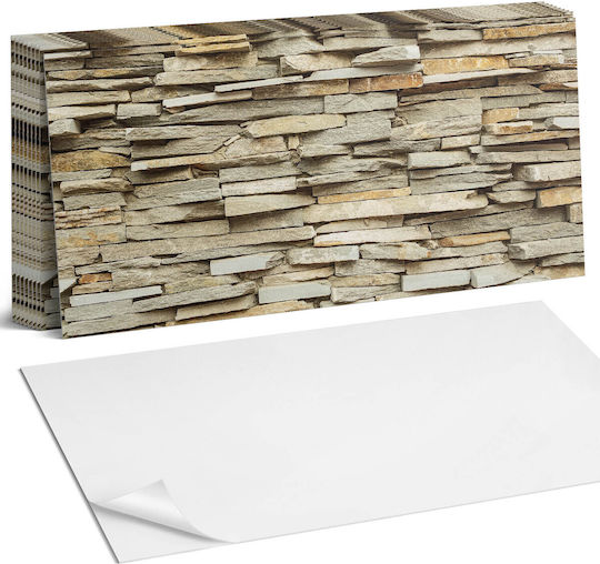 Vinyl Wall Tile Set Natural Stone Design 10x40x20 Cm