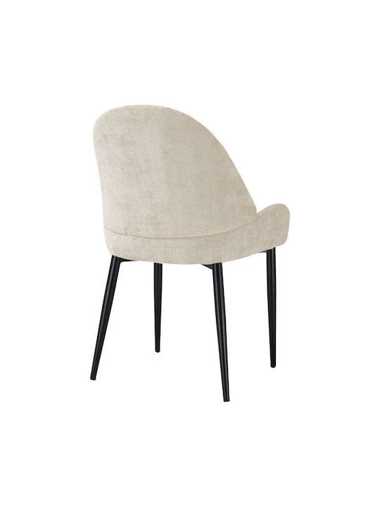 Scaun de Dining Cu Tapițerie Din Material Textil Alb 59x58x86.5cm