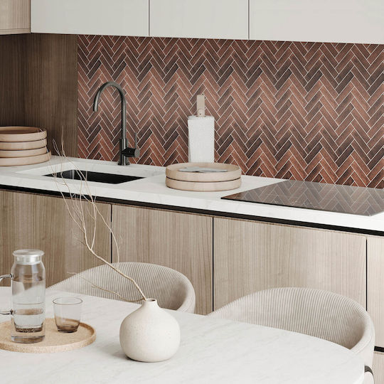 Decorative Tile Graphic Stickers Wooden Herringbone Design 4x50x50 Pc