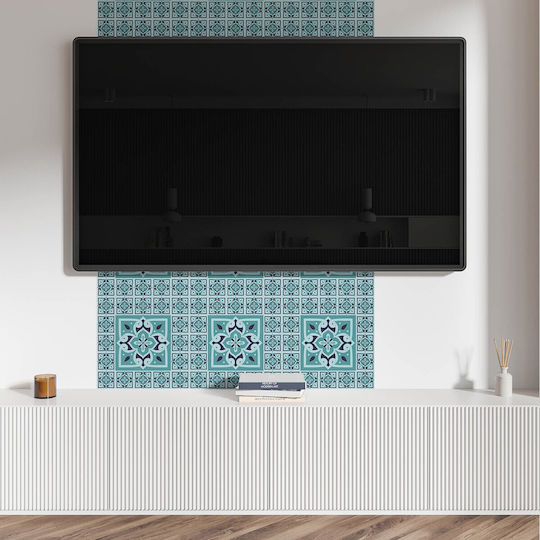Set Of Vinyl Tiles Floral Pattern Kitchen Living Room 9x30x30 Cm