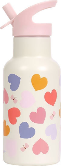 A Little Lovely Company Rostfreies Kinder Trinkflaschen Set Thermos Graue 350ml