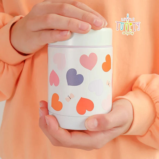 A Little Lovely Company Plastic Kids Thermos Water Bottle Set with Straw Non Spill Tritan 450ml