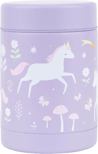 A Little Lovely Company Kids Water Bottle Set Made of Tritan Plastic Unicorns Thermos with Straw Non Spill Tritan 450ml