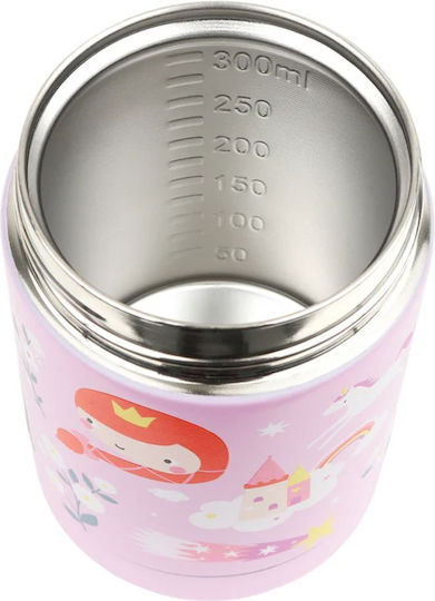 A Little Lovely Company Plastic Kids Thermos Water Bottle Set with Straw Non Spill Tritan 450ml