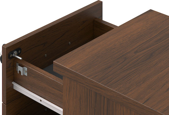 Office Drawer Fesialo Wooden with Wheels and Lock Wenge 39x47x52.5cm