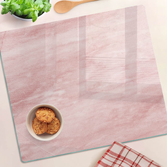 Tulup Επιφάνεια Κοπής Γυάλινη Ροζ 60x52cm