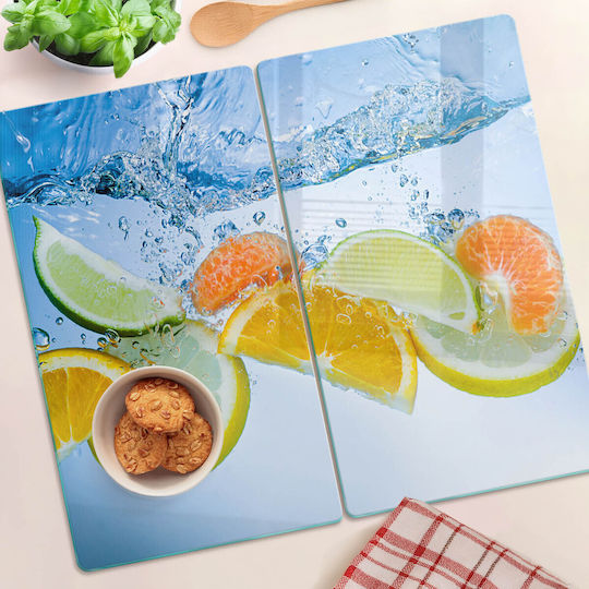 Tulup Schneidebrett Glas Gelb Set 52x30cm 2 Stück