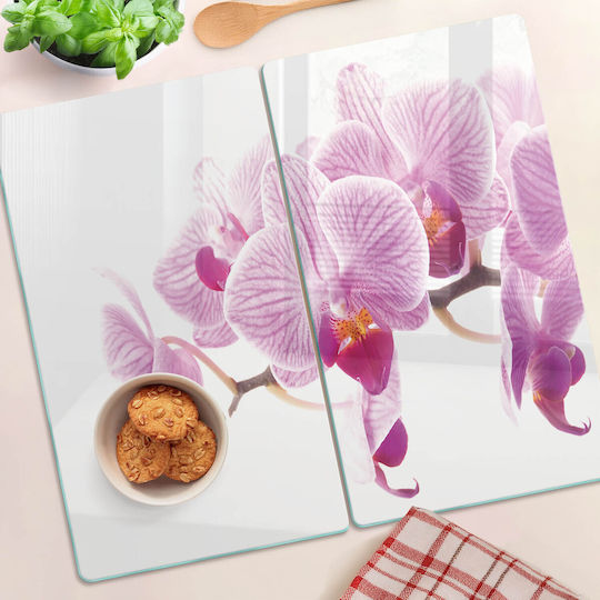 Tulup Σετ Επιφάνεια Κοπής Γυάλινη Ροζ 52x30cm 2τμχ