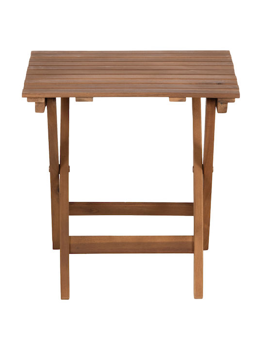 Wooden Auxiliary Table for Small Outdoor Spaces Foldable Endo Natural 45x45x45cm