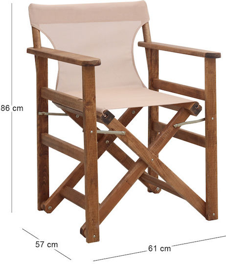 Wooden Director Chair Queen Walnut 61x57x86cm