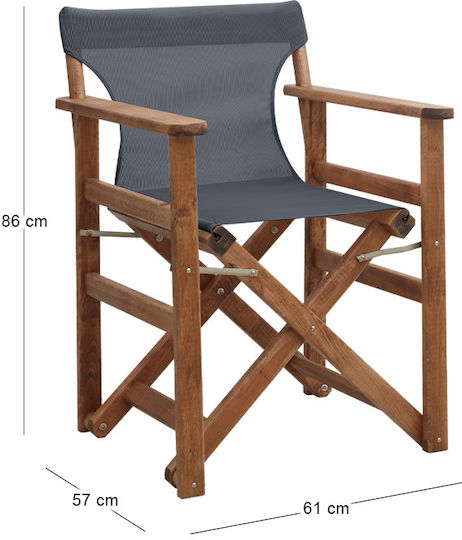 Wooden Director Chair Queen Walnut 61x57x86cm
