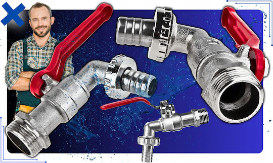 Totalstore Σφ spherical Βάνες 1/2" mit Verbinder Κήπου Ποτού Βρύση