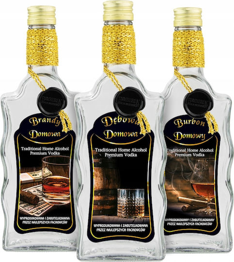 Sticlă Mică Decorată Fala 500ml Oak Bourbon Brandy
