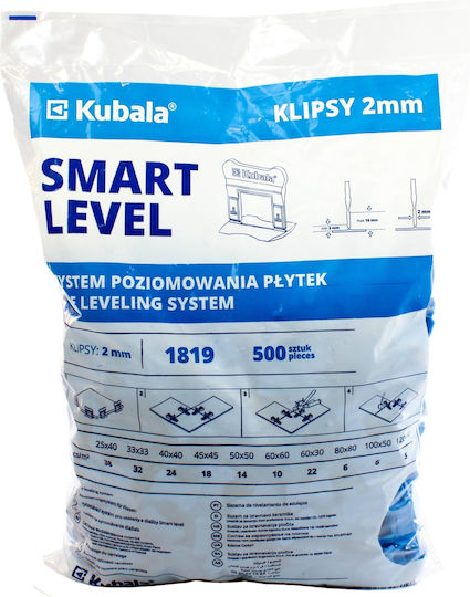 Kubala 1819 Fliesenabstandhalter Nivelliergerät für Fliesen 2mm 500 Stück