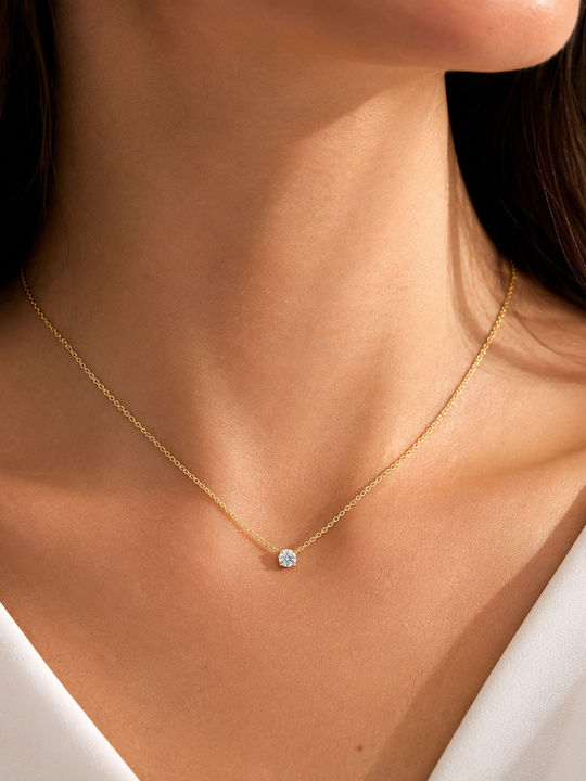 Xryseio Necklace From 14K Gold With Zircon