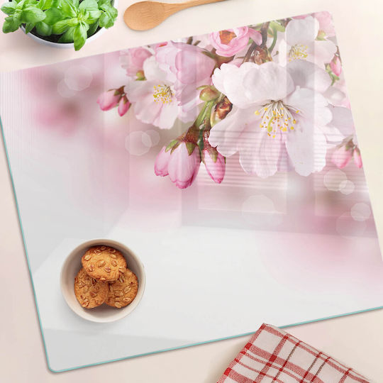 Tulup Tocătoare De Bucătărie Din Sticlă Roz 60x52cm