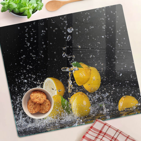 Tulup Tocătoare De Bucătărie Din Sticlă Galbenă 60x52cm
