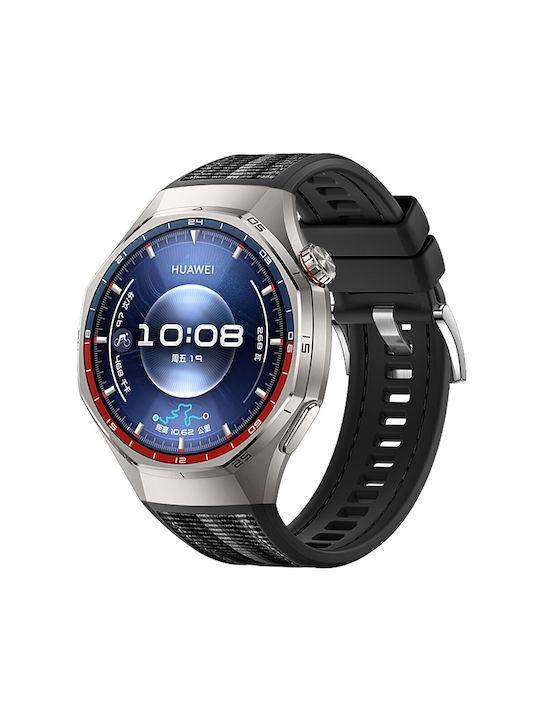 Huawei Watch Ultimate 2/Watch GT Runner 2/Watch GT 6 Pro 46mm Nylon Silicone Strap Black