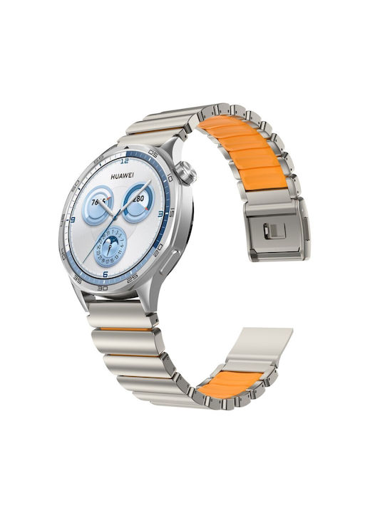 Huawei Watch Ultimate 2/Watch GT Runner 2/Watch GT 6 Pro 46mm Strap Titanium Alloy Rubber Titanium Orange
