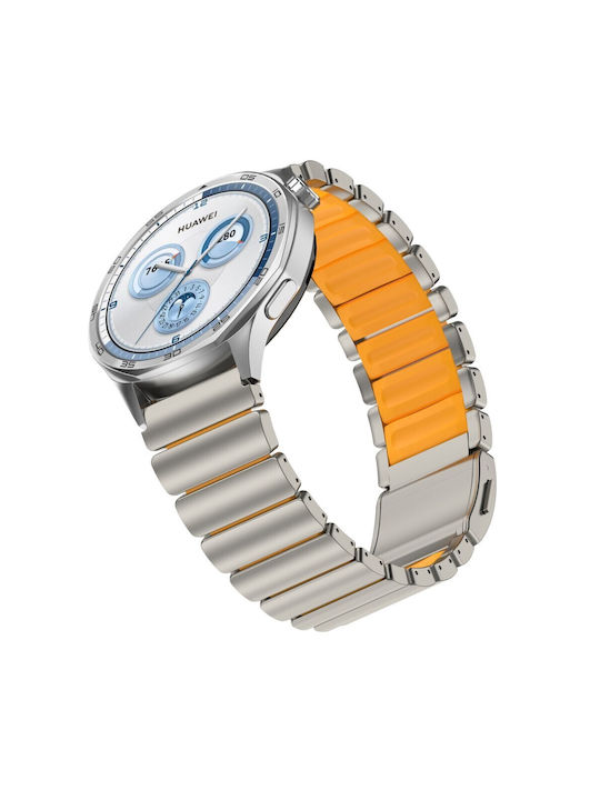 Huawei Watch Ultimate 2/Watch GT Runner 2/Watch GT 6 Pro 46mm Strap Titanium Alloy Rubber Titanium Orange