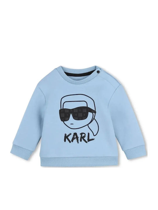 Kids Sweatpants Set Beige With Light Blue