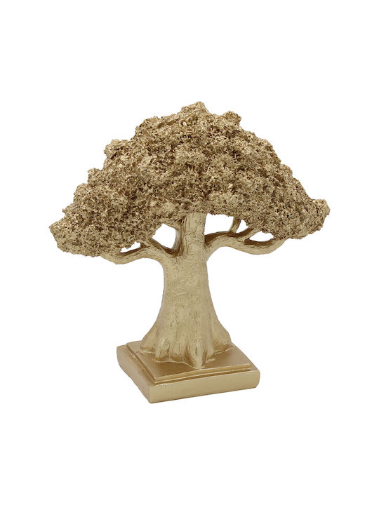 Decorative Polyresin 20x10x19 Tree Gold Keskor 72352