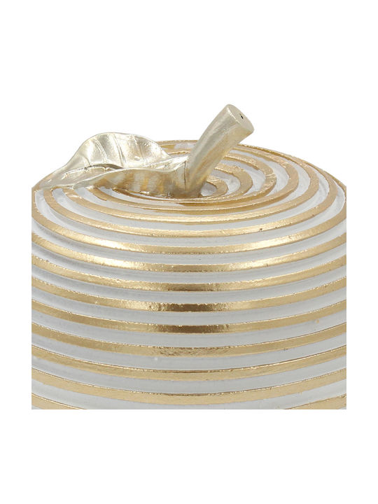 Decor Pentru Masă Polyresin Φ11x12 Din Măr Alb Auriu