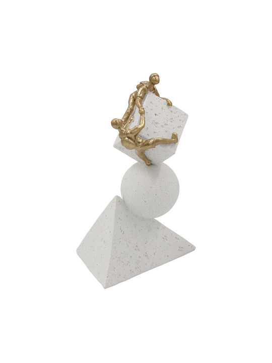 Decorative Polyresin 11x15x25 Cm White Gold Keskor 72345-2