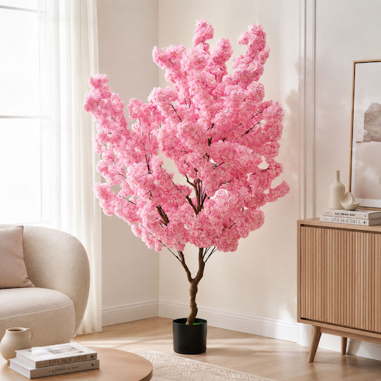 Artificial Blooming Fuchsia Cherry Potted Plant 210cm 87217-3