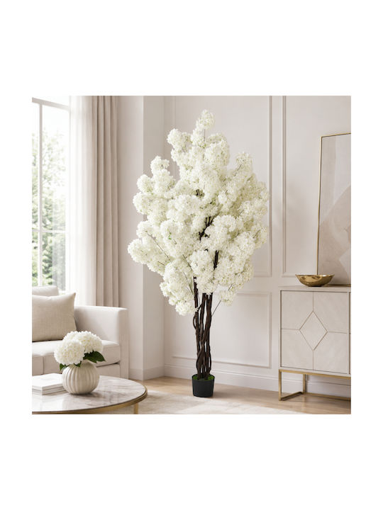 Artificial White Cherry 6 Woven Trunks Potted Plant 190cm 87218-1