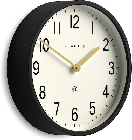 Newgate Master Edwards Тих режим Часовник за стена Металик Черен Ø30cm
