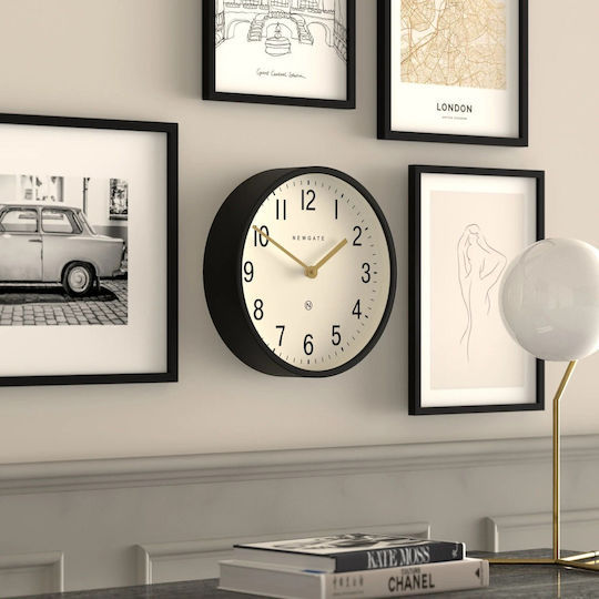 Newgate Master Edwards Silent Wall Clock Metallic Black Ø30cm