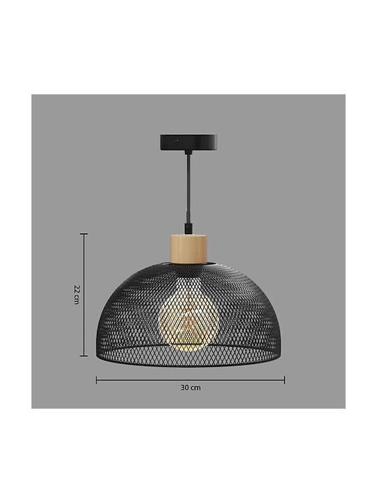 Atmosphera Lumini Suspendate Negru Cu Bază De Bec E27 30x30cm