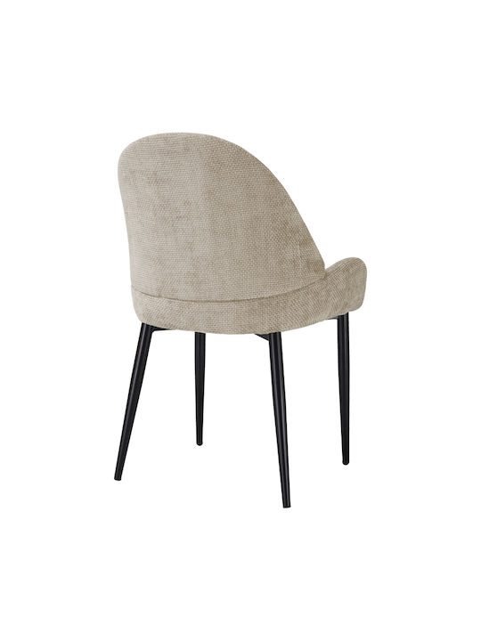 Finda Dining Chair with Fabric Upholstery Beige 59x58x86.5cm