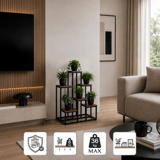 Suport Metalic Negru Pentru Plante 67x34.5x51cm