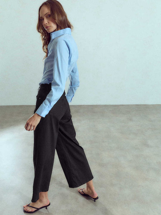 Celestino Blugi damă Crop Wide-leg Lejer Fit Negru
