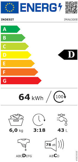 Indesit Πλυντήριο Ρούχων 6kg 1000 Στροφών IMA 630 EE