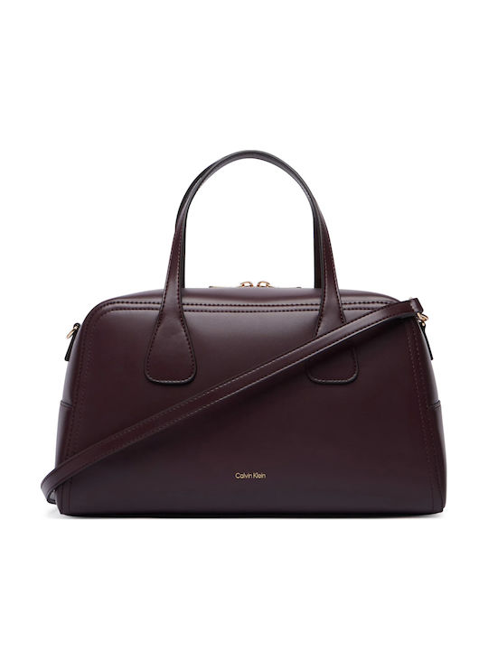 Calvin Klein Monogram Women's Shoulder Bag Burgundy