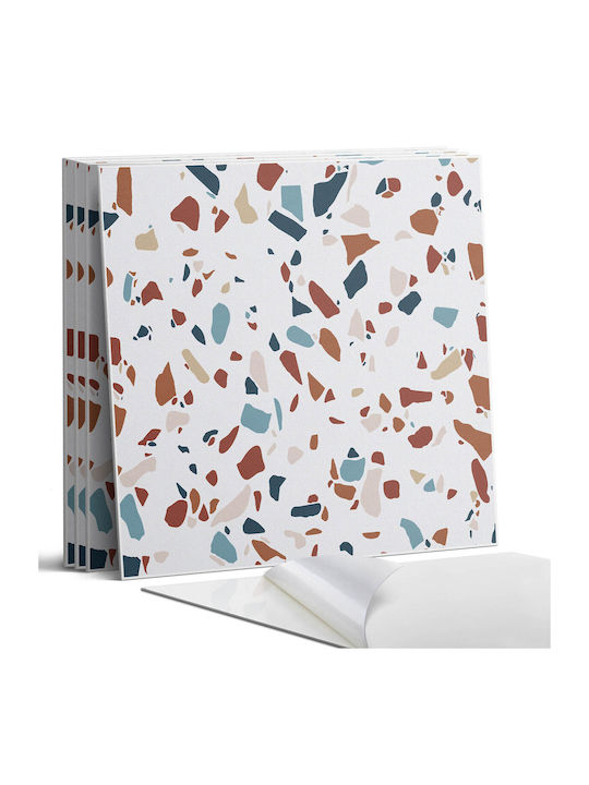 Easy Assembly Vinyl Tile Set Abstract Mosaic Pattern 4x50x50 cm
