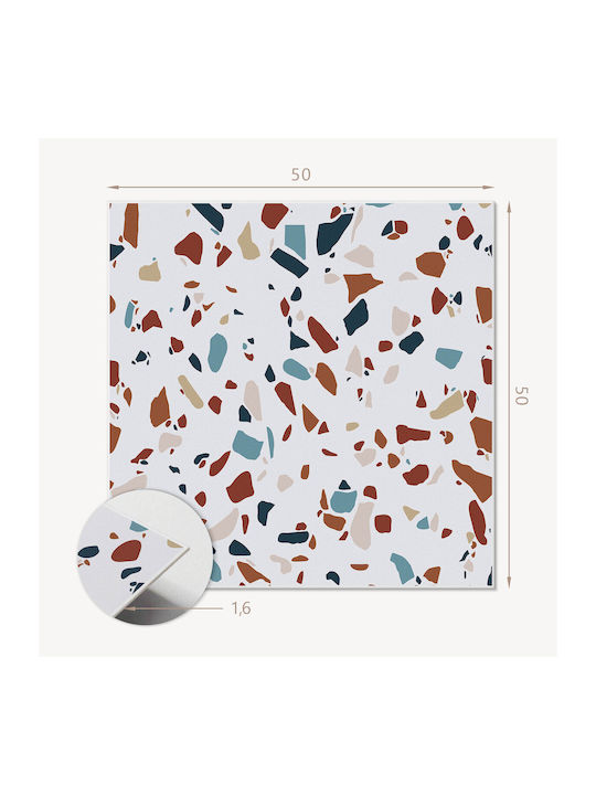 Easy Assembly Vinyl Tile Set Abstract Mosaic Pattern 4x50x50 cm