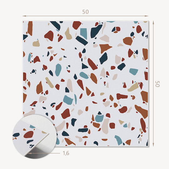 Easy Assembly Vinyl Tile Set Abstract Mosaic Pattern 4x50x50 cm