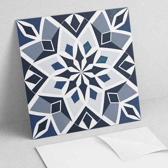 Set De Plăci De Vinil Cu Instalare Ușoară Model Geometric Cu Flori 4x50x50 Bucăți